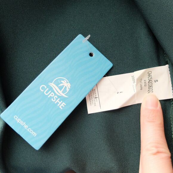 Cupshe Emerald Green Ramla Sheath One-Shoulder Dress Size Small NWT - Picture 7 of 9